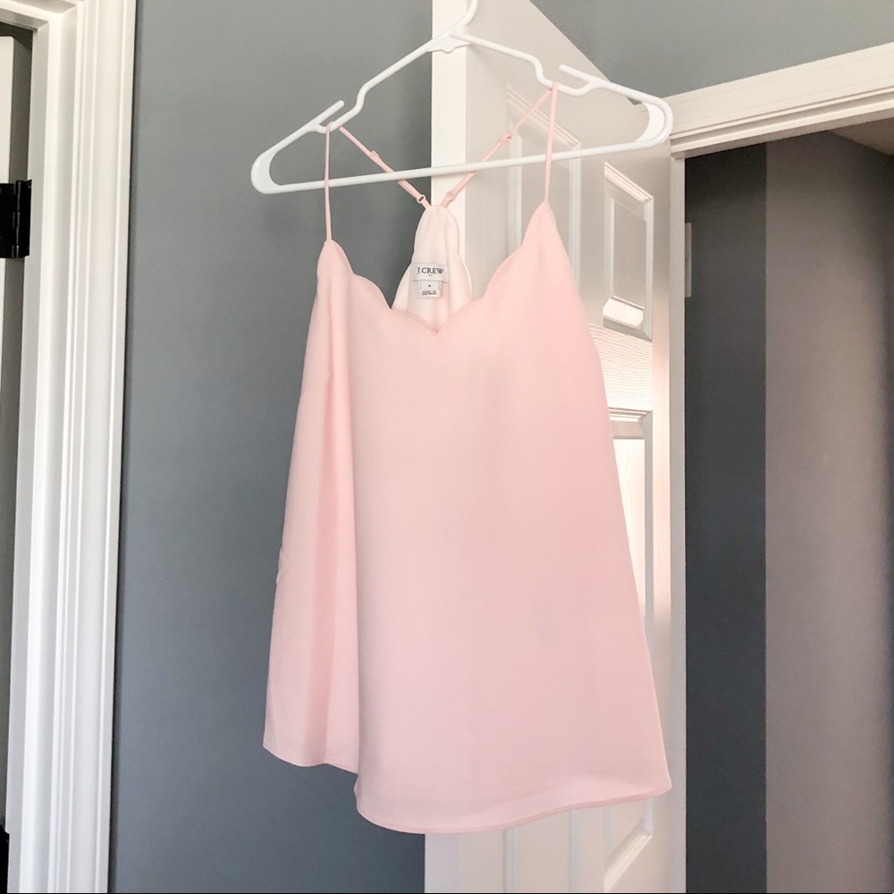 NWT J Crew Pink Scalloped Cami Size 6